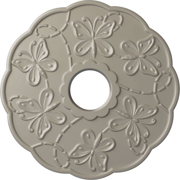 Ekena Millwork Terrones Butterfly Medallion (Canopies up to 3 7/8"), 17 7/8"OD x 3 7/8"ID x 1"P, Pearl White CM17TSPWS - main